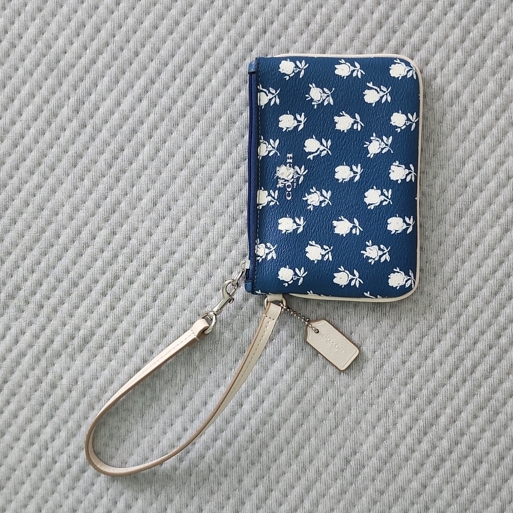 COACH Blue clutch mini wristlet